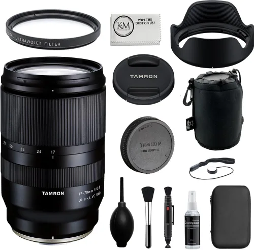Tamron 17-70 mm f/2.8 Di III-A VC RXD lente zoom compatible con cámaras Fujifilm X Mount, incluido filtro UV de 67 mm + bolsa para lente + kit de