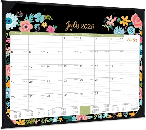 Calendario de escritorio 2026, calendario de escritorio grande 2026, enero 2026 a diciembre de 2026, 22 x 17 pulgadas, 12 meses, protectores de