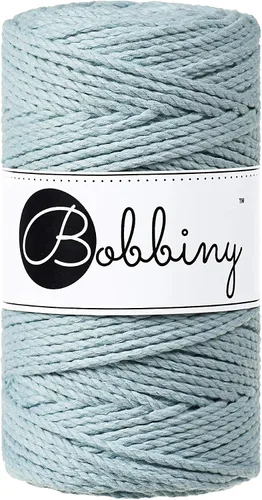 Miniatura 14 de Bobbiny Cordón de macramé regular de 0.118 in y 3 capas (aguamarina), 108yds/330 pies (100% algodón reciclado)