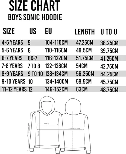 Miniatura 7 de Sonic The Hedgehog Sudadera con capucha para niños, color negro, Negro