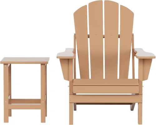 Miniatura 47 de WestinTrends Malibu HDPE - Silla plegable Adirondack de polietileno para exteriores, color negro