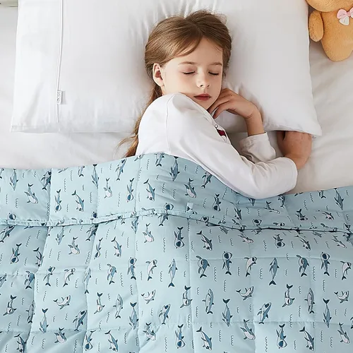 Miniatura 38 de L'AGRATY Manta con peso de 5 libras, para regazo, manta pequeña y portátil para adultos, refrescante, para viajar, relajarse y dormir, para todas
