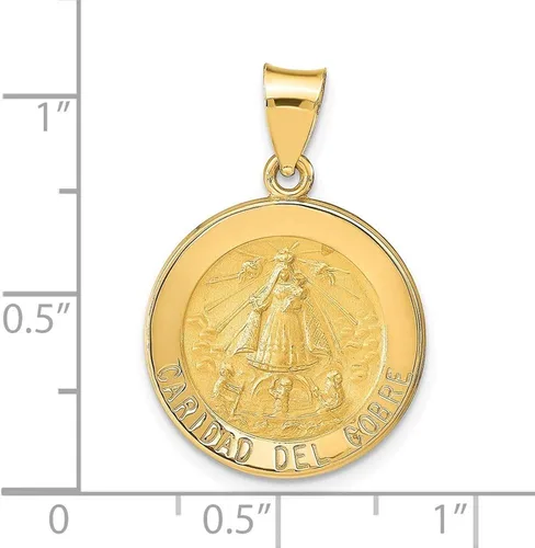 Miniatura 4 de Colgante de oro amarillo de 14 quilates con colgante de medalla Caridad del Cobre