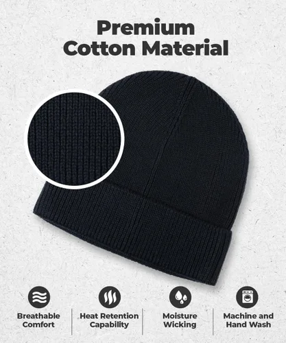 Miniatura 2 de Gorro 100% algodón para hombre, moderno y elegante, cálido y cómodo para el uso diario