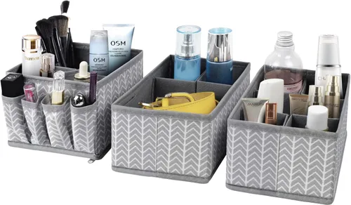 Contenedores de almacenamiento de cosméticos, organizador de maquillaje, caja de almacenamiento multifunción ajustable, divisor de cajón de
