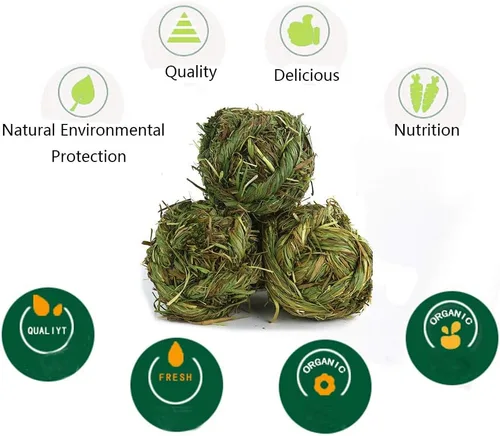 Miniatura 4 de Hamiledyi Pelota masticable de conejo Timothy Grass Molienda de animales pequeños, juguetes masticables para conejos, conejos, hámster, cobayas