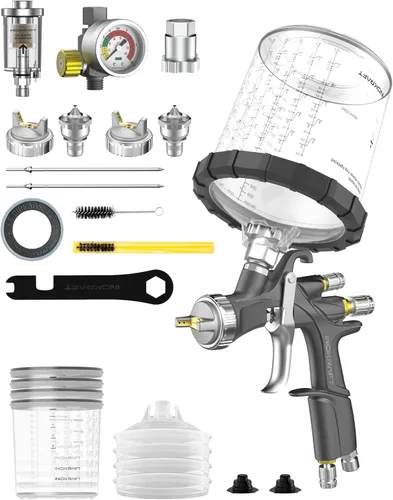 Miniatura 9 de InoKraft D1 LVLP Pistola de rociado de aire Premium Kit, fácil de usar, pistola de pintura para coches y pintura DIY para el hogar, boquillas