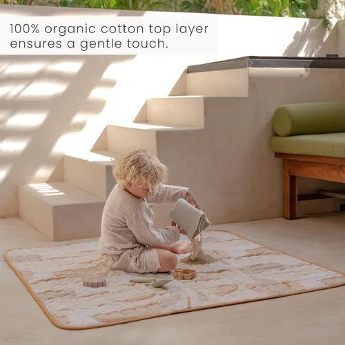 Miniatura 7 de Toddlekind Alfombra Bonita y Práctica 100% Algodón Orgánico 47" x 47”, Reversible, Portátil, de Viaje, Portátil, para Interior/Exterior, para Cielos