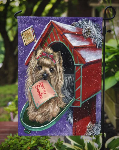 Miniatura 482 de Caroline's Treasures PPP3090GF - Bandera decorativa para jardín de bulldog inglés y otoño, para exteriores, patio, flores, tamaño de jardín