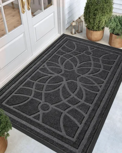 Miniatura 26 de DEXI - Felpudo para puerta exterior, alfombra de entrada de perfil bajo y resistente antideslizante para el recibidor, alfombras de bienvenida que