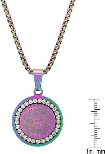 Miniatura 5 de Steeltime Stainless Steel Lords Prayer Necklace with Simulated Diamonds