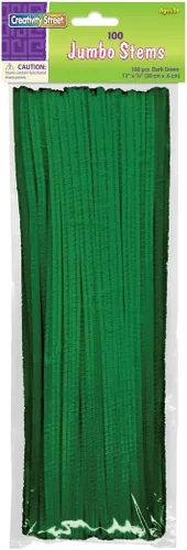 Miniatura 24 de Creativity Street Jumbo Chenille Stems, 12" x 6 mm, Craft Pipe Cleaners in Assorted Basic Colors, Pack of 100, Case of 12 Packs, 1200 Chenille Stems