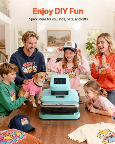 Miniatura 5 de Máquina de presión de calor automática VEVOR, 15 x 15 pulgadas, máquina de estampado para playeras con liberación automática y presión ajustable