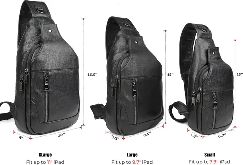 Miniatura 5 de Polare - Bolso bandolera de piel de vacuno impermeable y casual para hombre