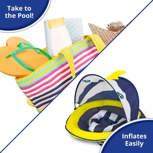 Miniatura 4 de SwimSchool Infant Baby Pool Floats, Free Swimming, Super Buoyant – Ages 6-24 Months – Multiple Colors/Styles – Adjustable Canopies and Seats, Splash