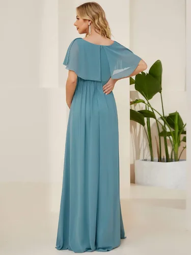 Miniatura 2 de Ever-Pretty Vestido de maternidad plisado con cuello en V y manga de capa para mujer 20887