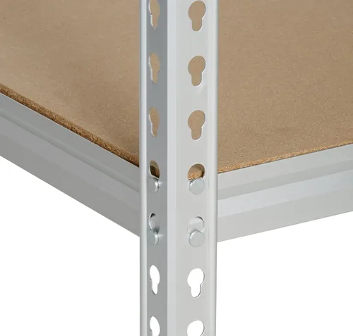 Miniatura 4 de Amazon Basics - Estantería de almacenamiento de resistencia media de doble poste, 5 niveles, tablero prensado, aluminio, 36 x 18 x 72 Servicio