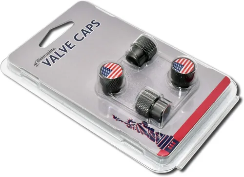 Miniatura 4 de Tapones universales de vástago de válvula de EE. UU., moleteado cromado negro Corrosion-Resistant Aluminum, Fits 8 mm Tire Valve for all Vehicles