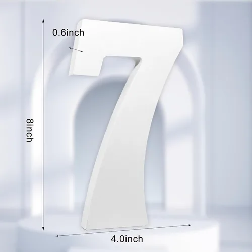 Miniatura 2 de AOCEAN Números de madera blanca de 8 pulgadas, número de madera sin terminar para pared, números decorativos de pie, rebanadas, decoración