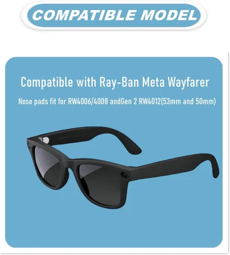 Miniatura 7 de Paquete de 60 almohadillas adhesivas antideslizantes para lentes RayBan Meta Wayfarer, almohadillas de nariz de silicona transparente para Ray-Ban