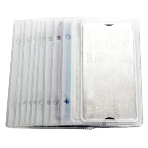 Miniatura 6 de DRDS 20 ranuras para arte de uñas, soporte para placa de estampación, bolsas de almacenamiento, cajas de almacenamiento de arco iris, prácticas