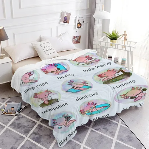 Miniatura 4 de Divertida manta de ajolote para mujeres y niñas, ligera y suave, manta de forro polar para sofá, cama, sofá y niños pequeños (50 x 40 pulgadas)