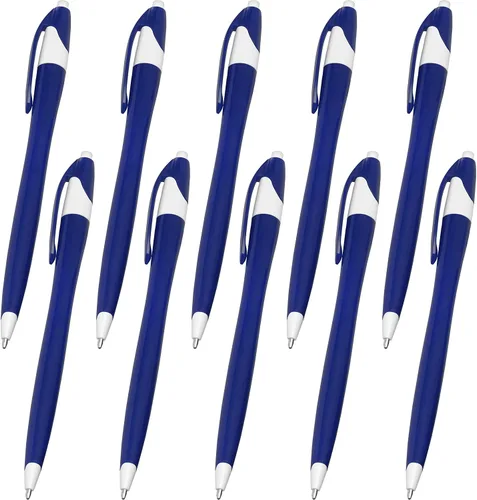 Miniatura 11 de DISCOUNT PROMOS Juego de 10 bolígrafos de oficina de plástico de dos tonos, paquete a granel, tinta negra, ideal para oficina, escuela, negocios