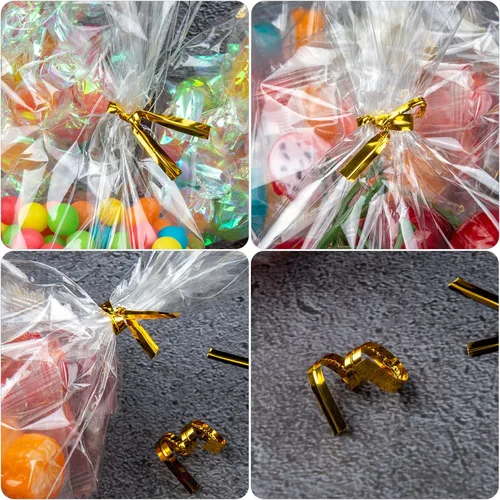 Miniatura 3 de Labeol 300 bolsas de celofán de 6 x 9 pulgadas, 5 x 7 pulgadas, 4 x 6 pulgadas, bolsas de celofán con lazos, bolsa de regalo transparente, bolsas