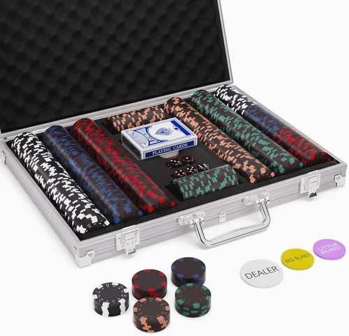 Miniatura 11 de Juego de 200 fichas de póquer para Texas Holdem, blackjack, torneos con estuche de aluminio, 2 barajas de cartas, botón de repartidor, botón de Rojo