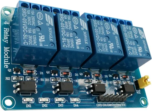 Miniatura 2 de Módulo de relé de 4 canales DC de 5 V compatible con Arduino R3 MEGA Raspberry Pi con optoacoplador placa de expansión de alto y bajo nivel Módulo