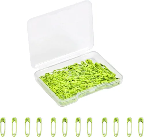 Miniatura 17 de Alfileres de seguridad pequeños, mini pines de seguridad de 0.75 pulgadas para ropa, pasador de seguridad de café, juego de acero niquelado