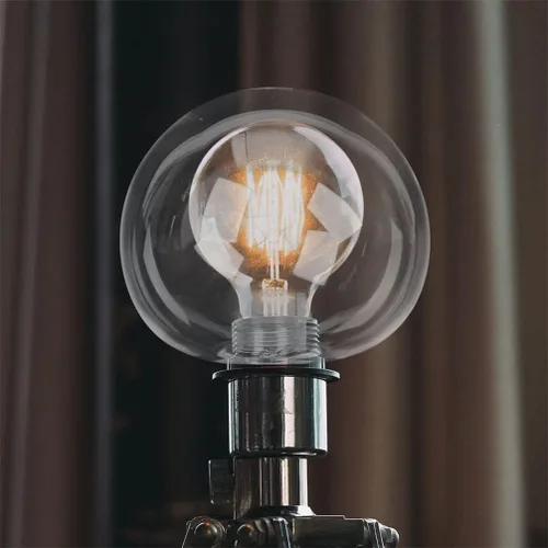 Miniatura 8 de Globo de luz de vidrio transparente esférico pantalla de cristal G9 roscada burbuja para luz (4.724 in) lámpara poste sombra