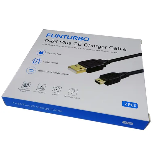 Miniatura 7 de Funturbo TI-84 Plus CE Cable de carga y datos, Texas Instruments Cable de carga USB para TI-84 Plus C Silver Edition, TI-Nspire CX II Mini USB Cable