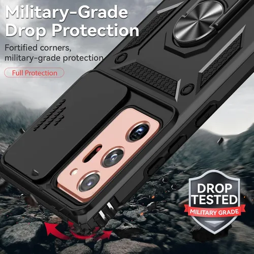 Miniatura 3 de Funda para Galaxy Note 20 Ultra con protector de pantalla: [grado militar de 20 pies probada en caídas] anillo a prueba de golpes - Samsung Galaxy