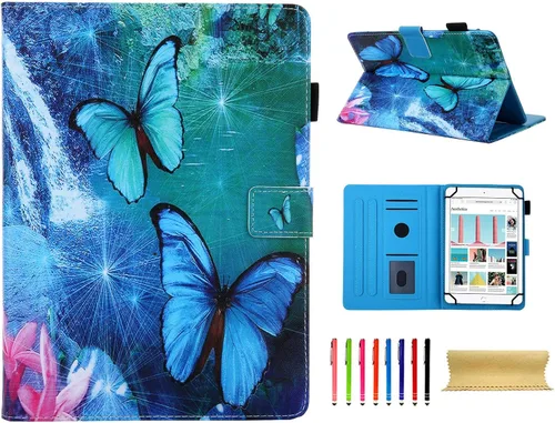 Miniatura 39 de Funda universal para tablet de 7 pulgadas, piel sintética [ranuras para tarjetas], cubierta magnética, para Samsung Galaxy Tab E/Tab A 7.0, Fire 7