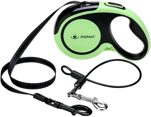 Miniatura 8 de PUPTECK Correa retráctil para perros con cable a prueba de mordidas para perros pequeños, medianos y grandes, correa resistente para entrenamiento
