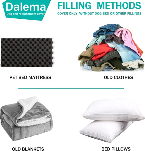 Miniatura 6 de Funda para Cama de Perro, Impermeable de Plástico Resistente DIY Funda para Cama de Mascotas, Antiadherente al Pelo Fácil de Limpiar Fundas