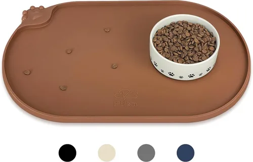 Miniatura 14 de KPWACD Alfombrilla de alimentación para mascotas para perros y gatos, alfombrilla de silicona antideslizante impermeable para perros, bandeja