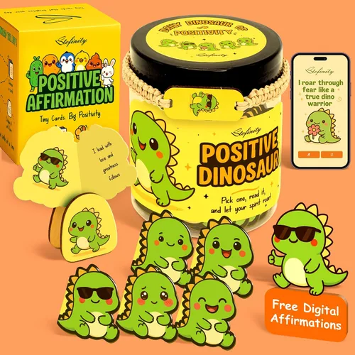 Miniatura 18 de Stofinity Tarro de 60 tarjetas de afirmación de pepinillos positivos – Regalo de aliento, positividad y apoyo emocional para niñas adolescentes