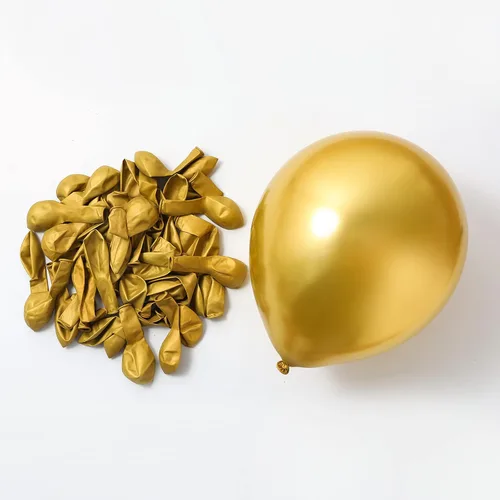 Miniatura 10 de KOMOREBI Globos dorados cromados de 12 pulgadas, 50 globos dorados metálicos, globos dorados brillantes, globos de látex metálicos cromados