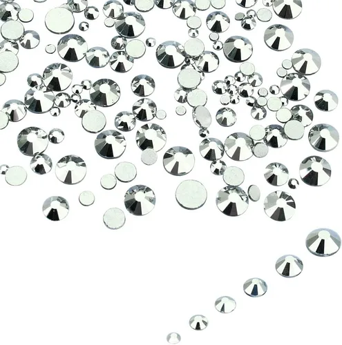 Miniatura 12 de LolliBeads Piedras redondas de resina para uñas con parte trasera plana y cristales acrílicos.