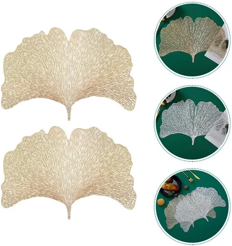 Miniatura 3 de HOMSFOU Juego de 4 manteles individuales de PVC antideslizantes y resistentes al calor de 17.32 x 11.81 pulgadas, para decoración del hogar