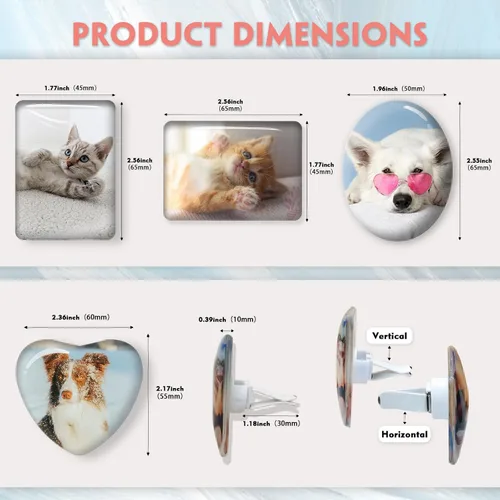 Miniatura 2 de Accesorios personalizados para ventilación de coche con foto y texto, clips personalizados para ventilación de aire para mujeres, hombres, niños