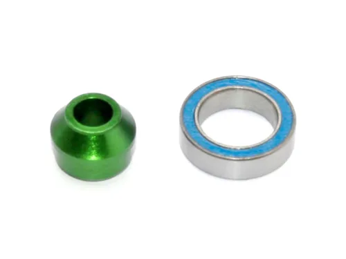 Traxxas Adaptador de rodamiento, 6061-T6 Aluminio (Verde-Anodizado) (1)/Rodamiento de bolas de 0.394x0.591x0.157 in (caucho negro sellado) (1) (para