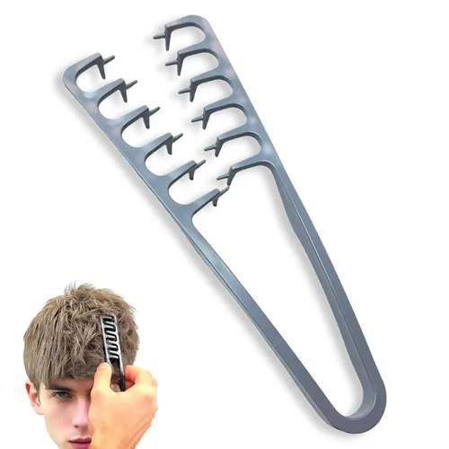 Peine de textura para dar volumen y peinar, peine de dientes anchos para cabello rizado, hombres y mujeres, herramienta de peinado Gris profundo