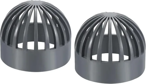 Miniatura 27 de PATIKIL Cubierta de rejilla de drenaje de atrio de 2.480 in, paquete de 2 adaptadores redondos de tubería de drenaje de alcantarillado UPVC
