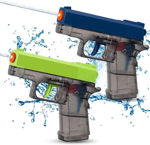 Miniatura 9 de Paquete de 2 pistolas de agua para niños - Pistola de chorro disparadora empapadora de agua pistola de agua juguetes para niños pequeños, niños