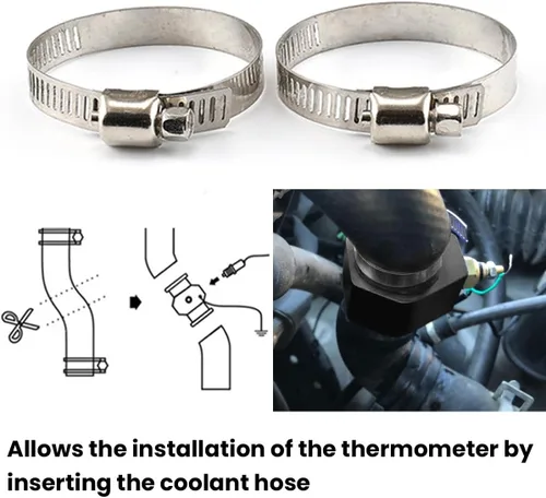 Miniatura 3 de zipelo Tubo de Junta de Temperatura del Agua, Adaptador de Sensor de Temperatura de Aleación de Aluminio para Automóvil, Abrazaderas de Adaptador