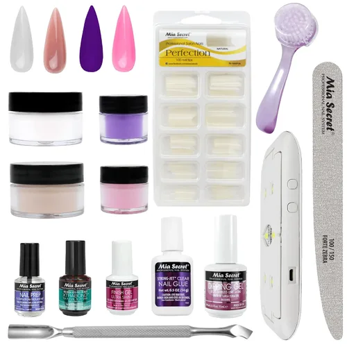 Miniatura 10 de Mia Secret Kit de uñas en polvo de inmersión de 14 piezas, blanco, verde claro, amarillo neón