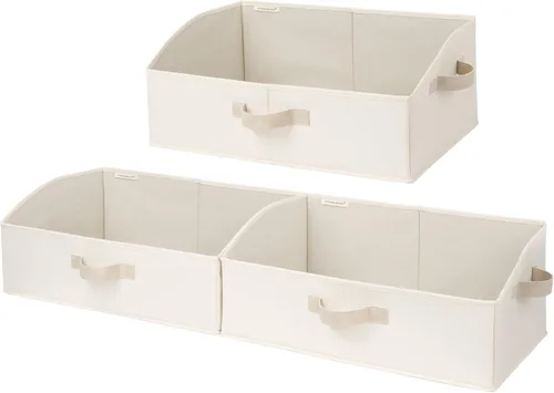 Miniatura 21 de StorageWorks - Contenedores de almacenamiento para armario, caja organizadora trapezoidal para estantes, contenedor de tela para ropa, cestas Marrón